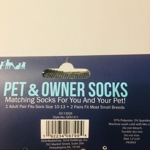 Pet & Owner Matching Socks Set Gray Multi Color - Picture 2 of 4